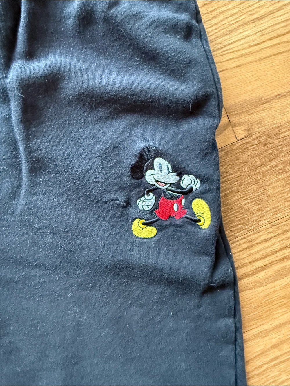 Disney World Mickey Mouse Embroidered Sweatpants with Red & Yellow Accents